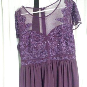 Purple knee-length dress 1x